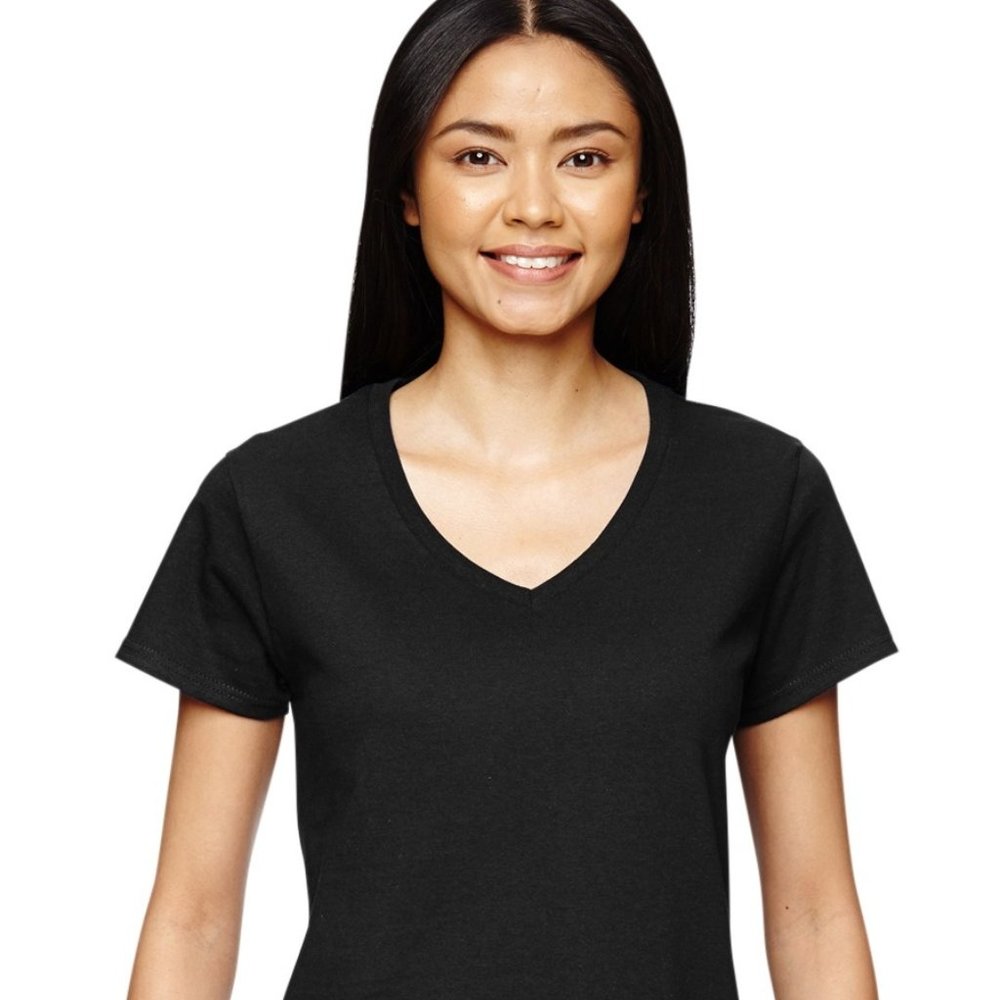 Gildan V-neck T-shirts for Women 6 in pack